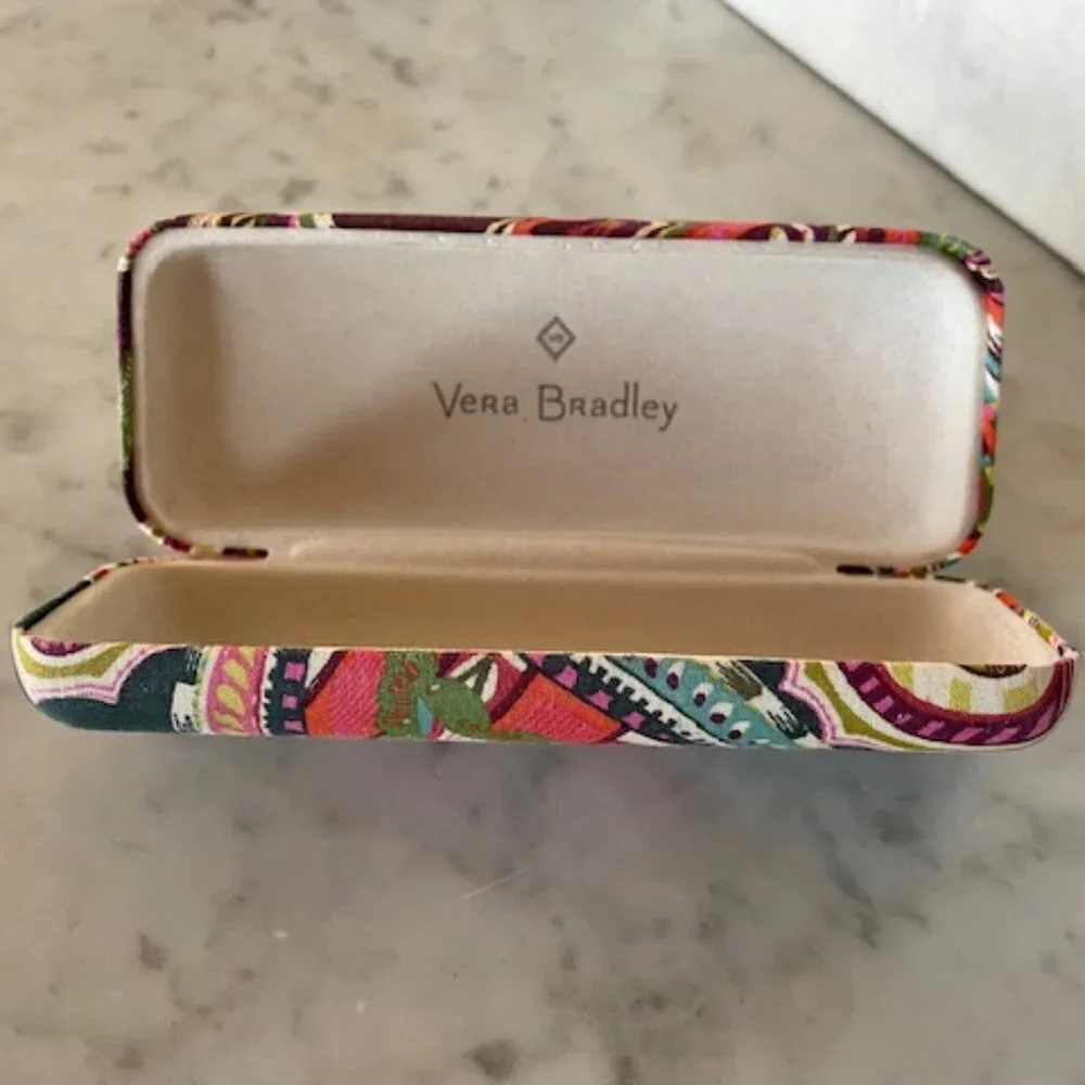 VERA BRADLEY Heirloom Paisley Hard Clam Shell Eye Glass Case Retired